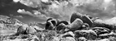 Zanjan rocks in the panorama Zanjan rocks and clouds
