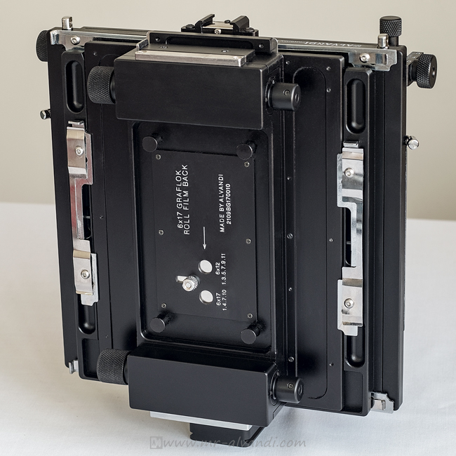 ALVANDI 6x17 Graflok Roll film Back on Panoral 57-II vertical position